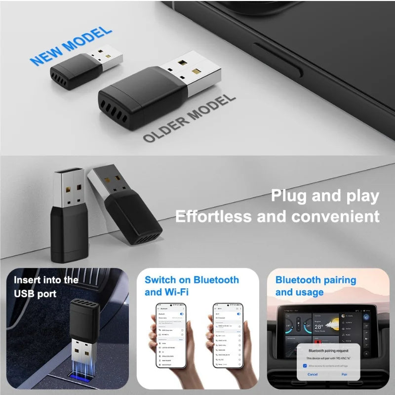Mini Wireless CarPlay Adapter Android Auto Wireless Dongle Wifi 5.8G Auto Connect Box For iphone Android Phone For Volvo Benz VW