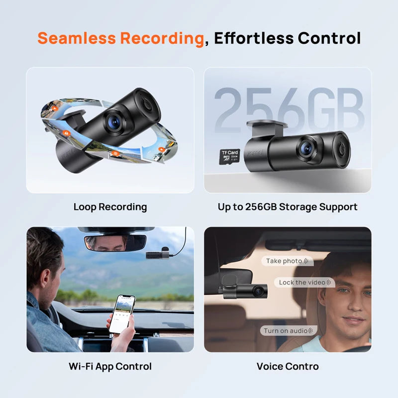 70mai M310 Plus 2K Dash Cam | 1440P QHD, 143° FOV, Night Vision & 24H Parking Guard