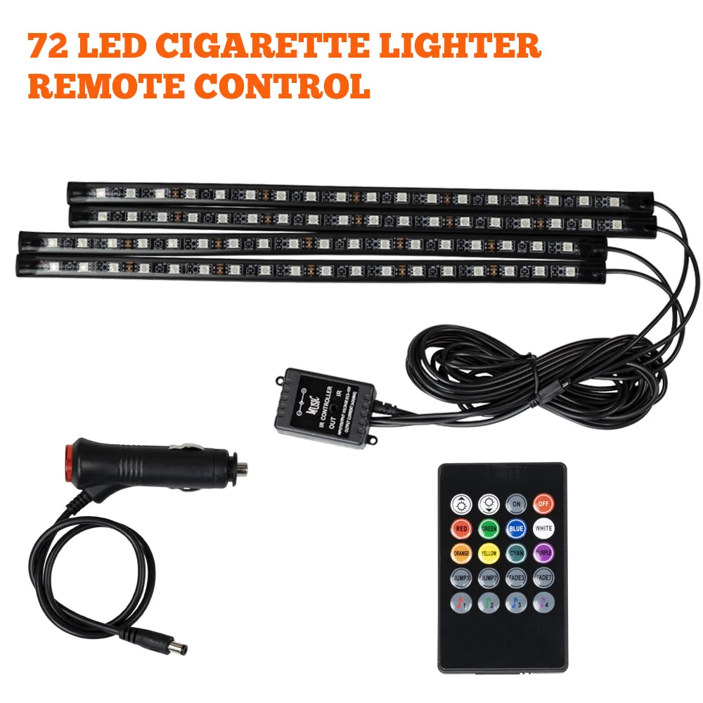 RGB Car Interior LED Ambient Light – Music Sync, App & Remote Control