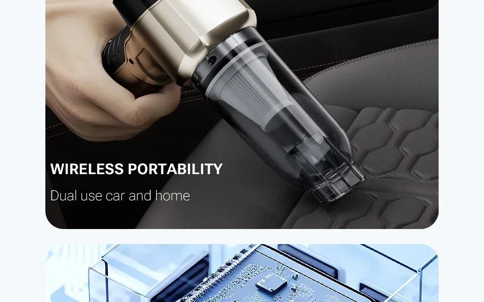 SZUK Cordless Car Vacuum Cleaner – 15KPa Strong Suction, HEPA Filter, 3-in-1