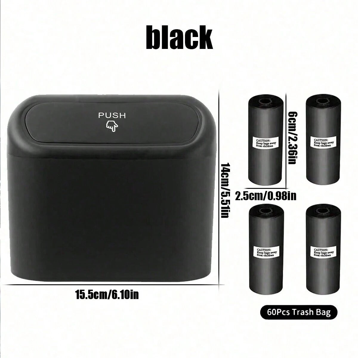 Car Trash Can with Lid & Garbage Bags – Leak-Proof, Portable & Hanging