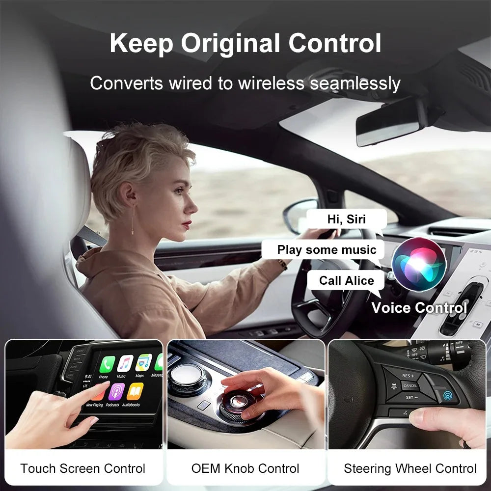 Mini Wireless CarPlay Adapter Android Auto Wireless Dongle Wifi 5.8G Auto Connect Box For iphone Android Phone For Volvo Benz VW