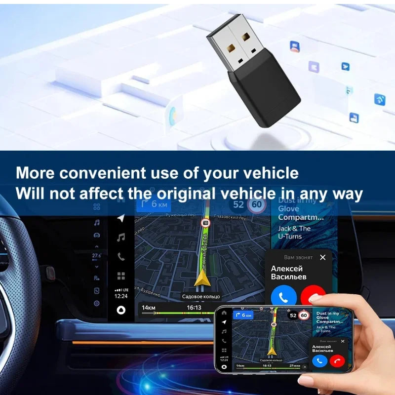Mini Wireless CarPlay Adapter Android Auto Wireless Dongle Wifi 5.8G Auto Connect Box For iphone Android Phone For Volvo Benz VW