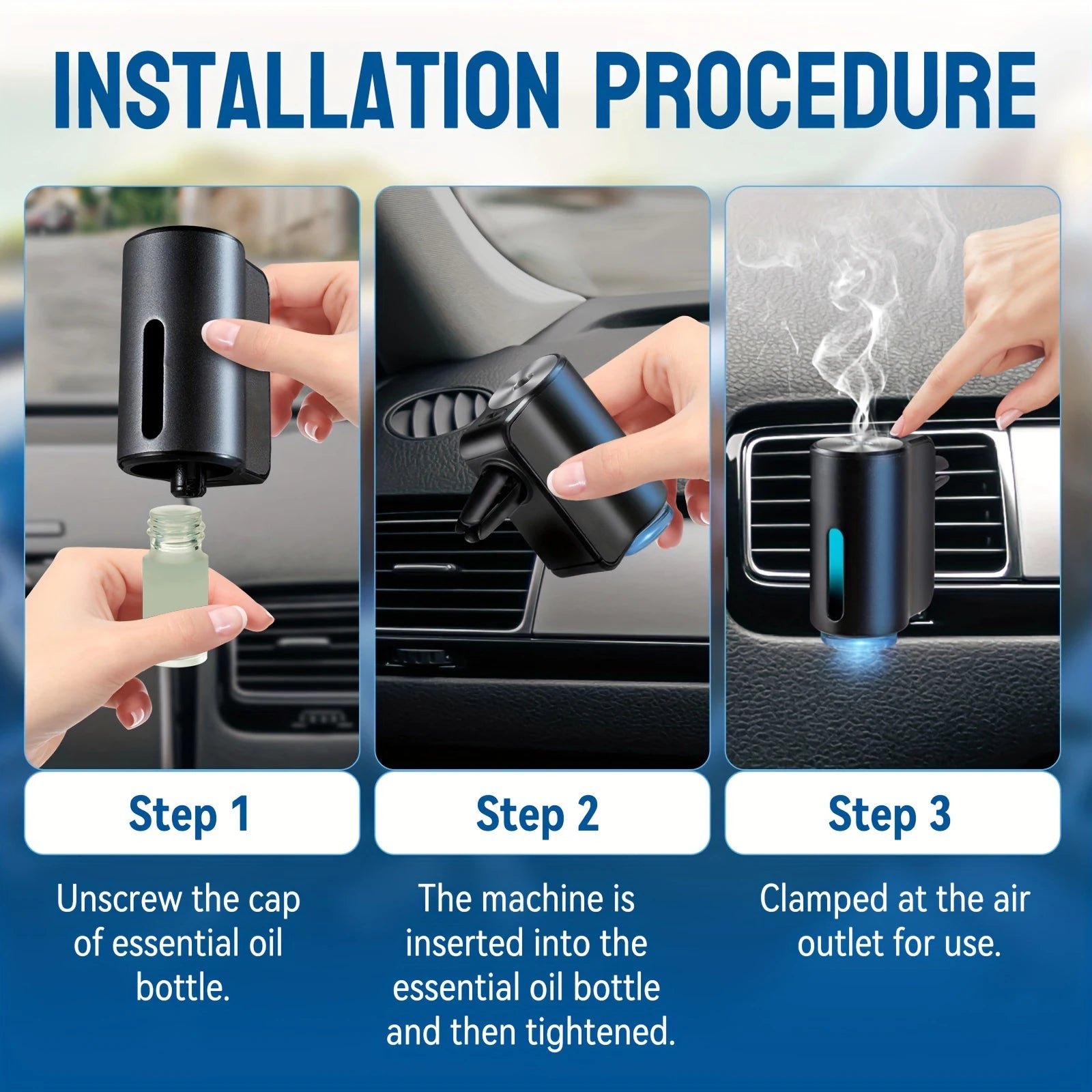 Car Air Aromatherapy Diffuser & Freshener | Odor Eliminator