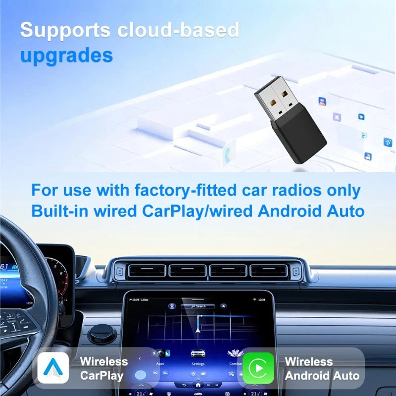 Mini Wireless CarPlay Adapter Android Auto Wireless Dongle Wifi 5.8G Auto Connect Box For iphone Android Phone For Volvo Benz VW