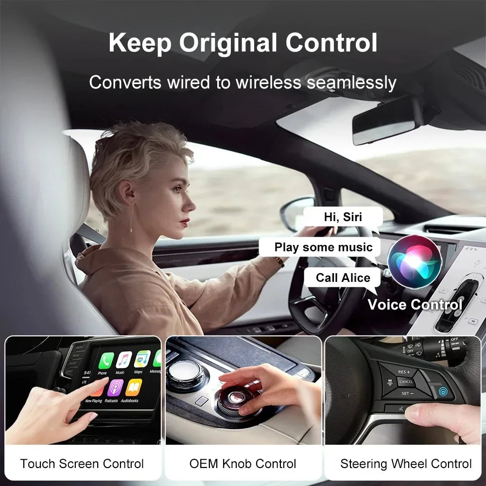 Mini Wireless CarPlay Adapter Android Auto Wireless Dongle Wifi 5.8G Auto Connect Box For iphone Android Phone For Volvo Benz VW