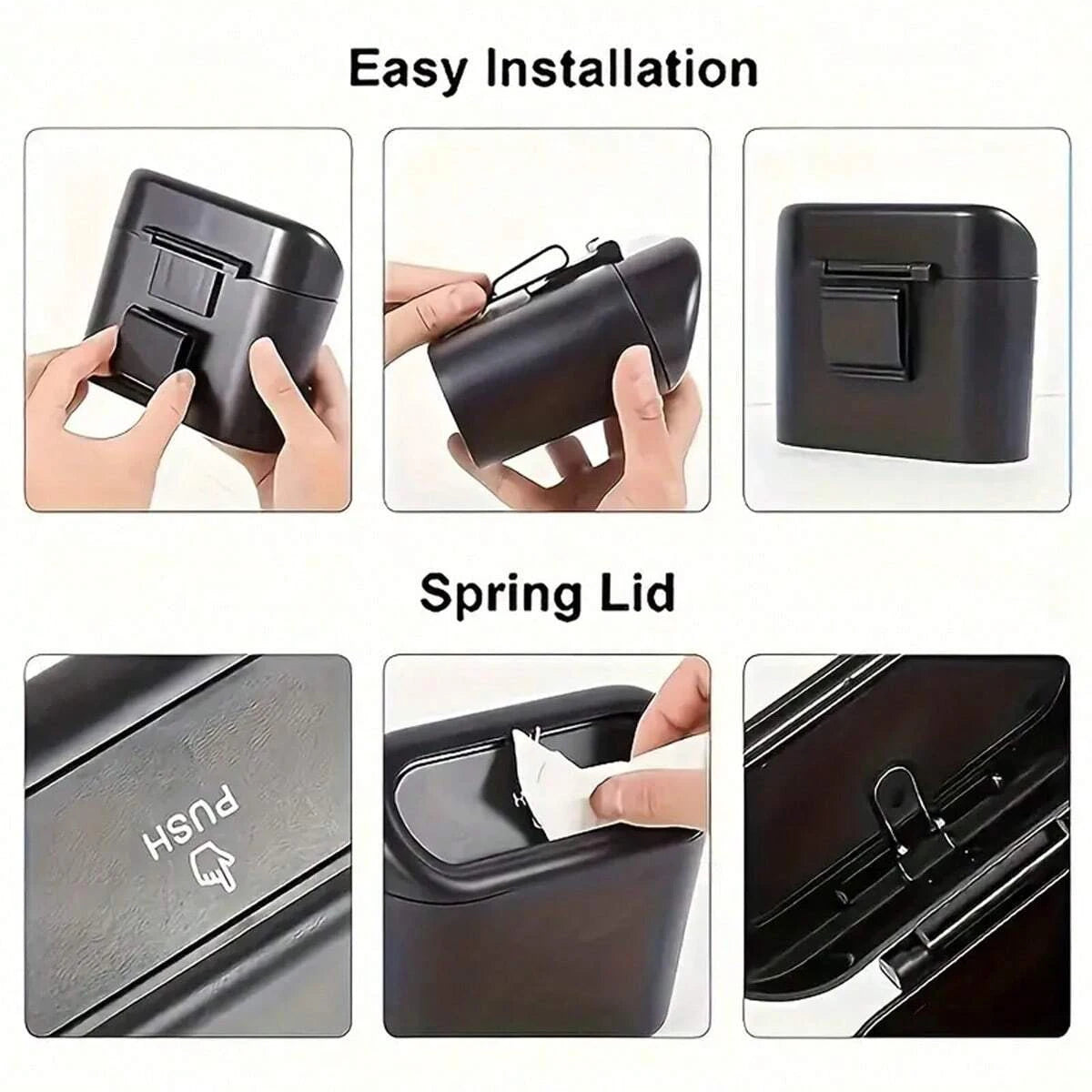 Car Trash Can with Lid & Garbage Bags – Leak-Proof, Portable & Hanging