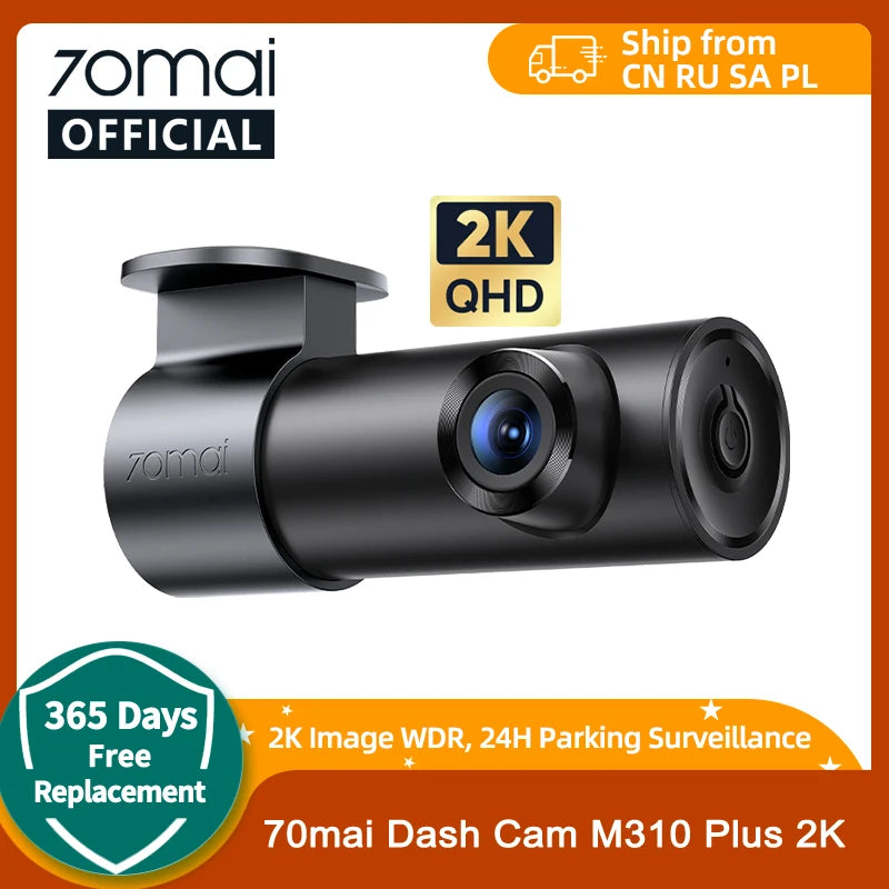 70mai M310 Plus 2K Dash Cam | 1440P QHD, 143° FOV, Night Vision & 24H Parking Guard