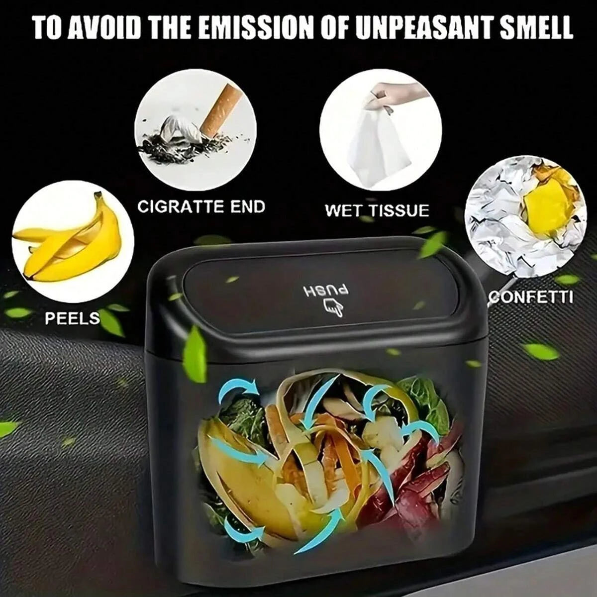 Car Trash Can with Lid & Garbage Bags – Leak-Proof, Portable & Hanging