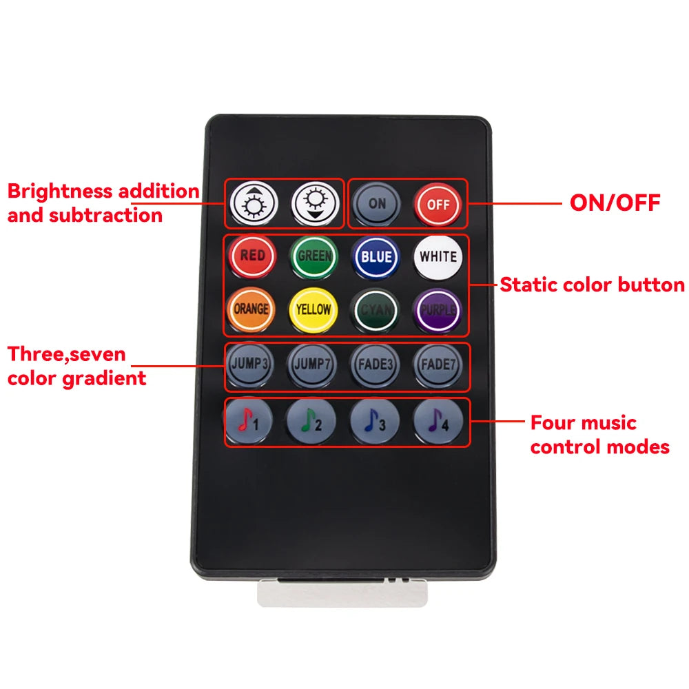 RGB Car Interior LED Ambient Light – Music Sync, App & Remote Control
