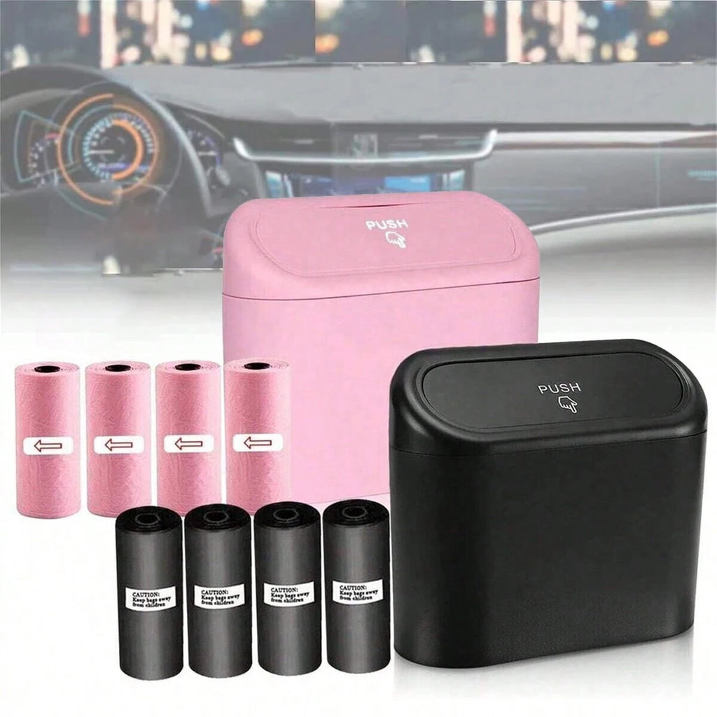 Car Trash Can with Lid & Garbage Bags – Leak-Proof, Portable & Hanging