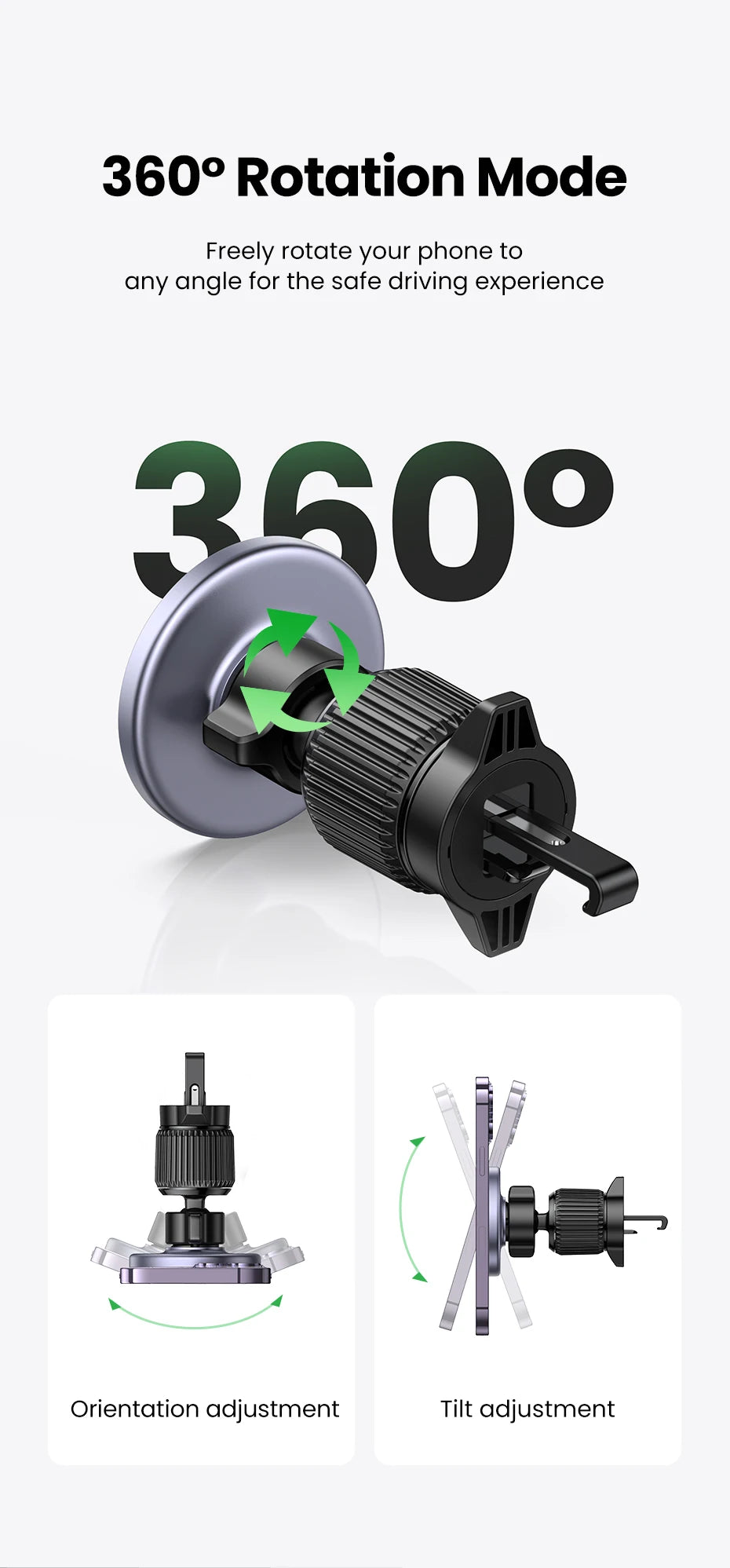 UGREEN Magnetic Car Phone Holder – Air Vent Mount
