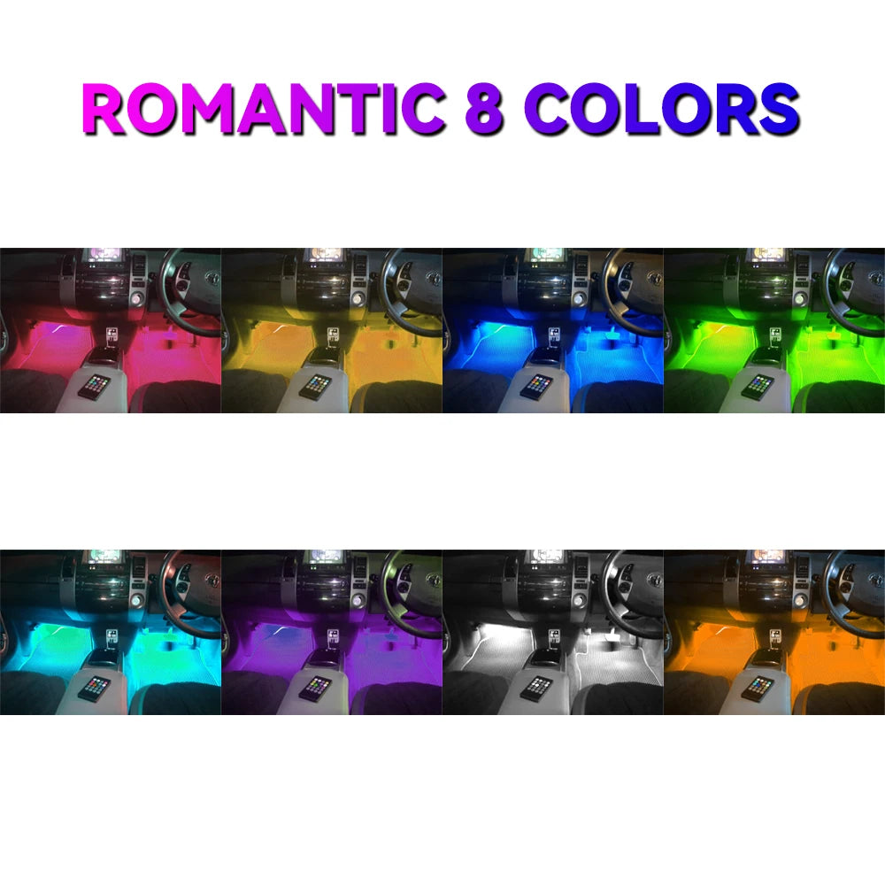 RGB Car Interior LED Ambient Light – Music Sync, App & Remote Control