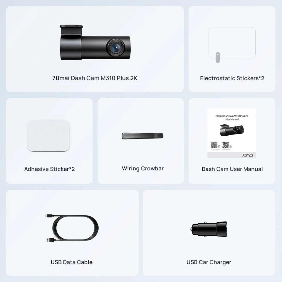 70mai M310 Plus 2K Dash Cam | 1440P QHD, 143° FOV, Night Vision & 24H Parking Guard